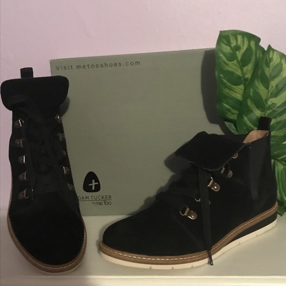 ADAM TUCKER ME TOO AJAY 14 Black Suede Ankle Boots - Picture 1 of 12